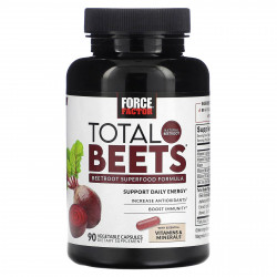 Force Factor, Total Beets, формула суперфуда из свеклы, 90 растительных капсул