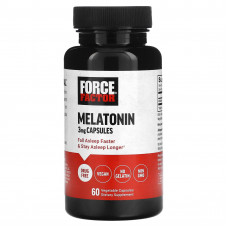 Force Factor, Мелатонин, 3 мг, 60 растительных капсул
