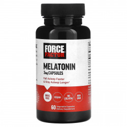 Force Factor, Мелатонин, 3 мг, 60 растительных капсул