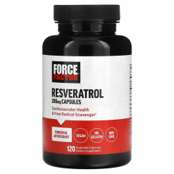 Force Factor, Ресвератрол, 200 мг, 120 растительных капсул