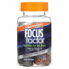 Focus Factor, добавка для оптимальной работы мозга, виноград, малина, апельсин, 60 жевательных таблеток