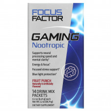 Focus Factor, Игровой ноотроп, фруктовый пунш, 14 пакетиков со смесью для приготовления напитка, 6,41 г (0,2 унции)