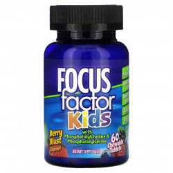 Focus Factor, Добавка для детей «Focusfactor», ягодный взрыв, 60 жевательных пластинок
