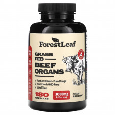 Forest Leaf, органы говядины травяного откорма, 500 мг, 180 капсул