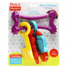 Fisher-Price, Pets, Key-9 Chews, игрушка для прорезывания зубов, для щенка, 1 жевательная игрушка