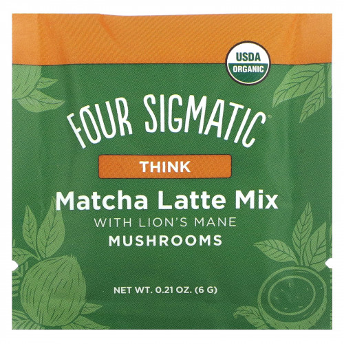 Four Sigmatic, Think, смесь матча латте с ежовиком гребенчатым, 10 пакетиков по 6 г (0,21 унции)
