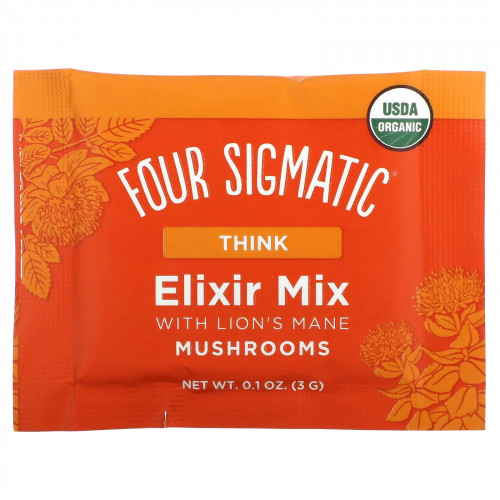 Four Sigmatic, Think, смесь-эликсир с ежовиком гребенчатым, 20 пакетиков по 3 г (0,1 унции)