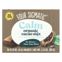 Four Sigmatic, Calm, смесь для приготовления какао с грибами рейши, 10 пакетиков по 6 г (0,21 унции)