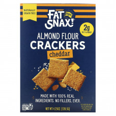 Fat Snax, Крекеры из миндальной муки, чеддер, 120,5 г (4,25 унции)