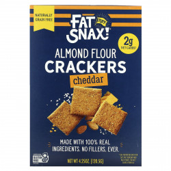 Fat Snax, Крекеры из миндальной муки, чеддер, 120,5 г (4,25 унции)