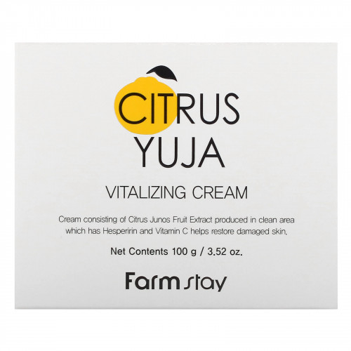 Farmstay, Citrus Yuja, восстанавливающий крем, 100 г (3,52 унции)