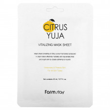 Farmstay, Citrus Yuja, омолаживающая тканевая маска, 1 шт., 23 мл (0,77 жидк. Унции)