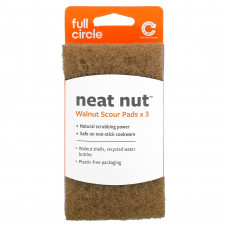 Full Circle Home LLC, Neat Nut, хозяйственные губки из скорлупы грецкого ореха, 3 шт.