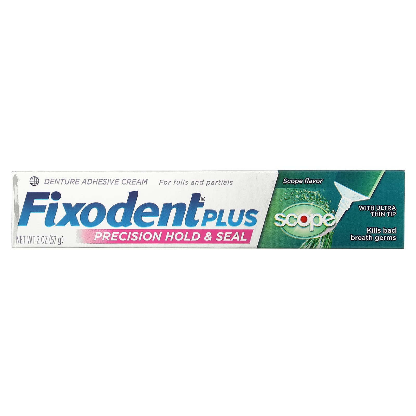 Fixodent, Plus, зубной адгезивный крем, ароматизатор Scope, 57 г (2 унции)