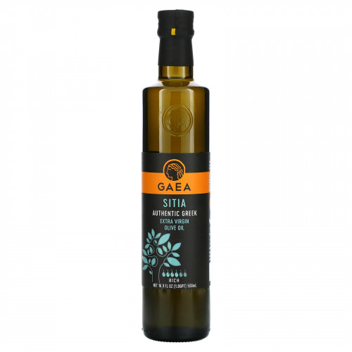 Gaea, нерафинированное оливковое масло высшего качества из Ситии, насыщенное, 500 мл (16,9 жидк. унции)