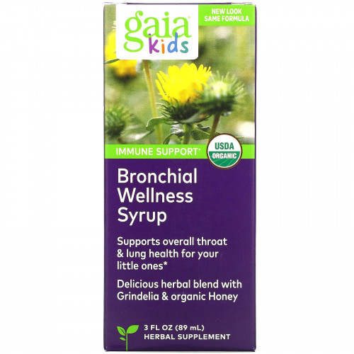 Gaia Herbs, детский сироп для здоровья бронхов, 89 мл (3 жидк. унции)