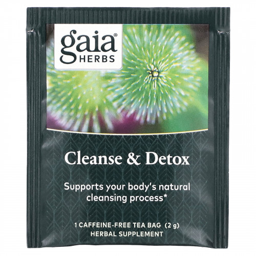 Gaia Herbs, очищение и детокс, без кофеина, 16 чайных пакетиков, 32 г (1,13 унции)