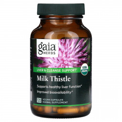 Gaia Herbs, расторопша, 120 веганских капсул