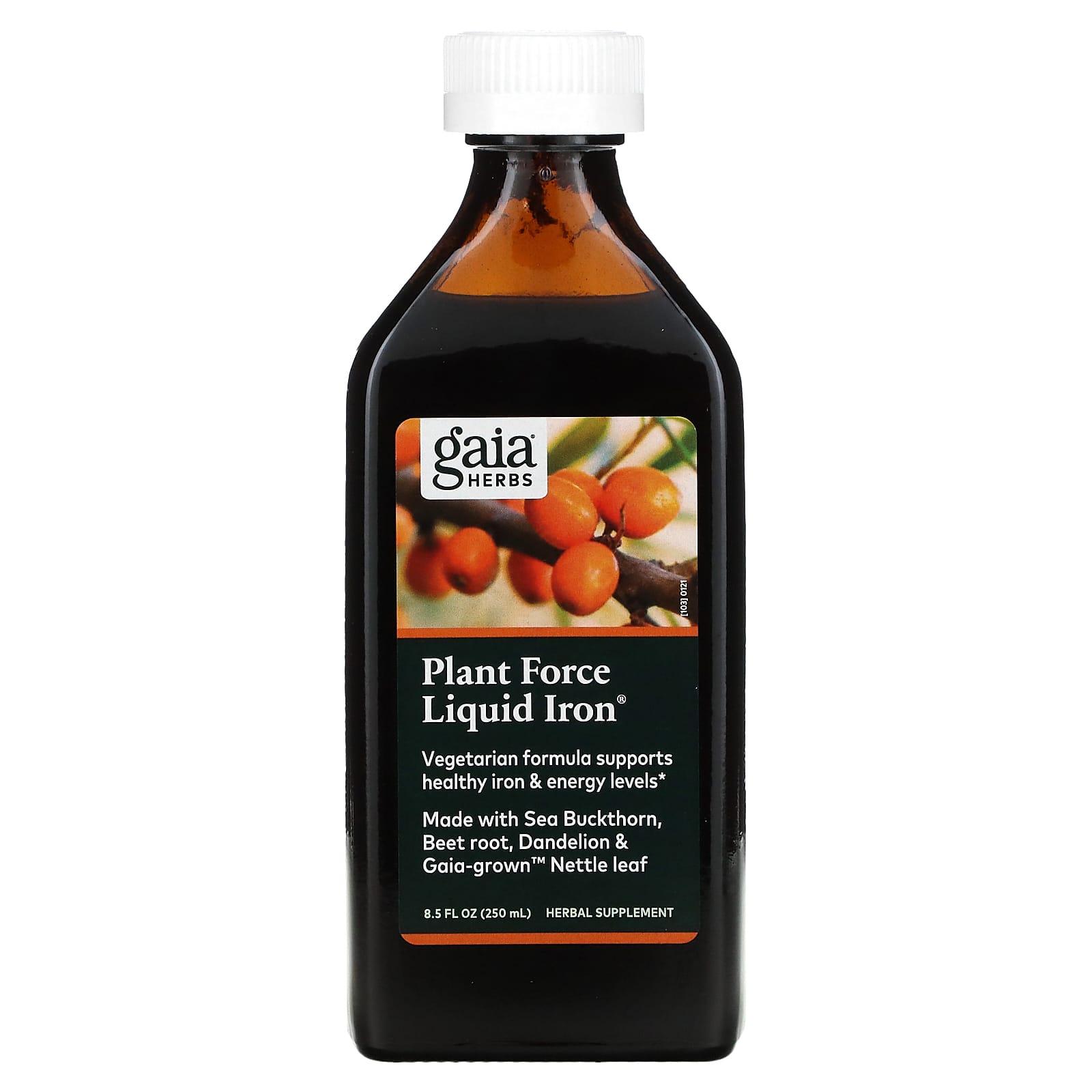 Gaia Herbs, Plant Force Liquid Iron, 250 мл (8,5 жидк. унций)