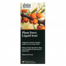Gaia Herbs, Plant Force Liquid Iron, 473 мл (16 жидк. унций)