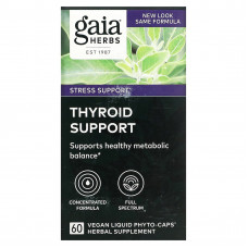 Gaia Herbs, Средство для поддержки щитовидной железы, 60 веганских капсул Phyto-Cap