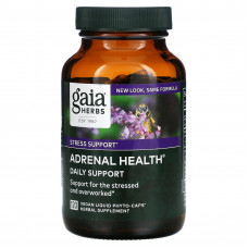 Gaia Herbs, Adrenal Health, ежедневная поддержка, 120 растительных капсул Phyto-Caps