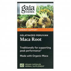 Gaia Herbs, Желатинированный корень маки, 60 растительных капсул