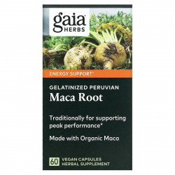 Gaia Herbs, Желатинированный корень маки, 60 растительных капсул