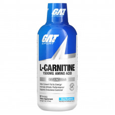 GAT, L-карнитин, аминокислота в свободной форме, со вкусом голубой малины, 473 мл (16 унций)