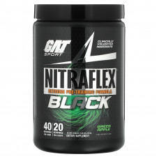 GAT, NITRAFLEX, черное, зеленое яблоко, 470 г (1,05 фунта)