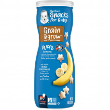Gerber, Snacks for Baby, Grain & Grow, Puffs, снек из воздушной кукурузы, для детей от 8 месяцев, банан, 42 г (1,48 унции)