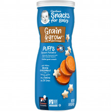 Gerber, Snacks for Baby, Grain & Grow, Puffs, воздушные закуски, для детей от 8 месяцев, батат, 42 г (1,48 унции)