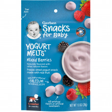 Gerber, Snacks for Baby, йогурт, от 8 месяцев, ягоды, 28 г (1 унция)