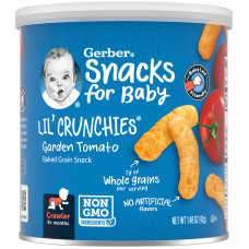 Gerber, Snacks for Baby, Lil 'Crunchies, снек из запеченного зерна, от 8 месяцев, томат, 42 г (1,48 унции)