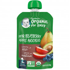 Gerber, Smart Flow, Organic, «Персик, черника, яблоко и авокадо», 99 г (3,5 унции)