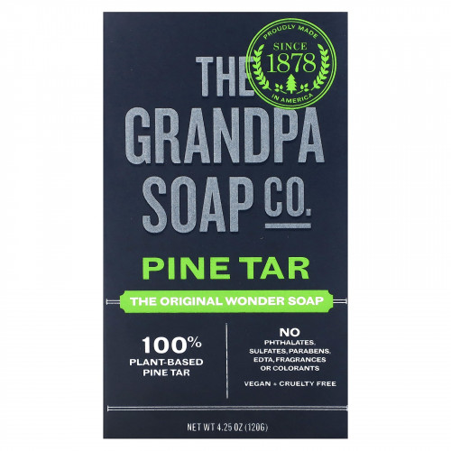The Grandpa Soap Co., Мыло для лица и тела, сосновый деготь, 120 г (4,25 унции)