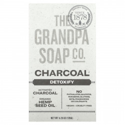 The Grandpa Soap Co., Мыло для лица и тела, древесный уголь, 120 г (4,25 унции)