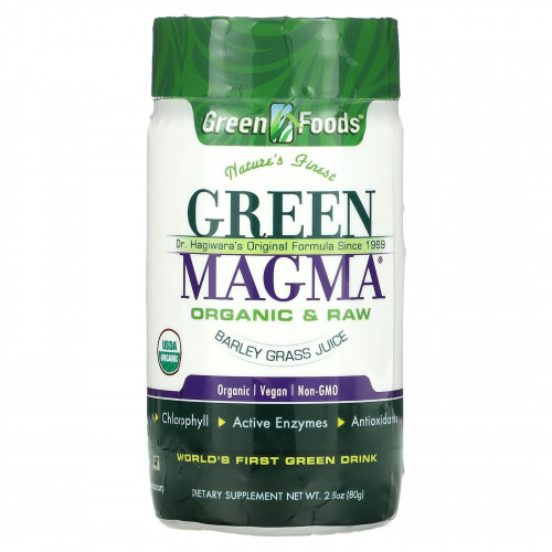 Green Foods Corporation, Green Magma, сок из зеленых побегов ячменя в порошке, 80 г (2,8 унции)