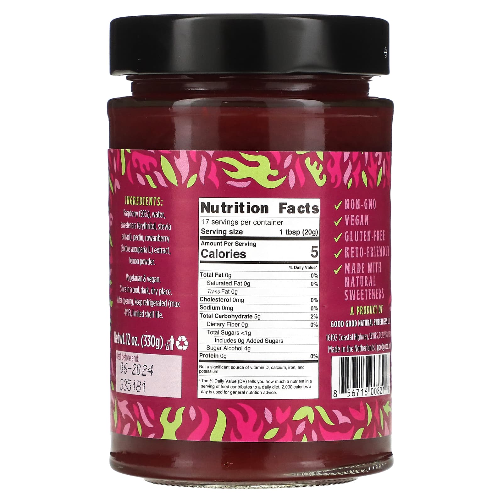 GOOD GOOD, Raspberry Jam, 12 oz (330 g)