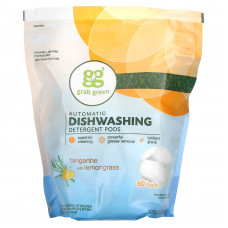 Grab Green, моющее средство для автоматических посудомоечных машин в таблетках, без запаха, 60 загрузок, 1080 г (2 фунта, 6 унций)