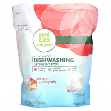 Grab Green, Капсулы со средством для автоматического мытья посуды, красная груша с магнолией, 60 порций, 1080 г (2 фунта 4 унции)