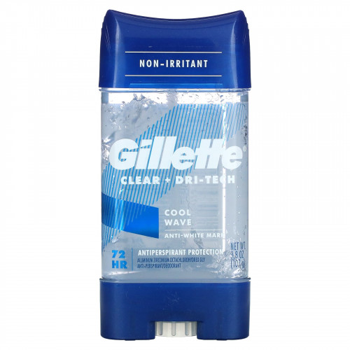 Gillette, Clear + Dri-Tech, антиперспирант и дезодорант, Cool Wave, 107 г (3,8 унции)