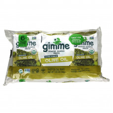 gimMe, премиальные жареные морские водоросли, нерафинированное оливковое масло высшего качества, 6 пакетиков 5 г (0,17 унции) каждый