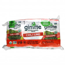 gimMe, снеки из жареных морских водорослей, чили и лайм, 6 пакетиков по 5 г (0,17 унции)
