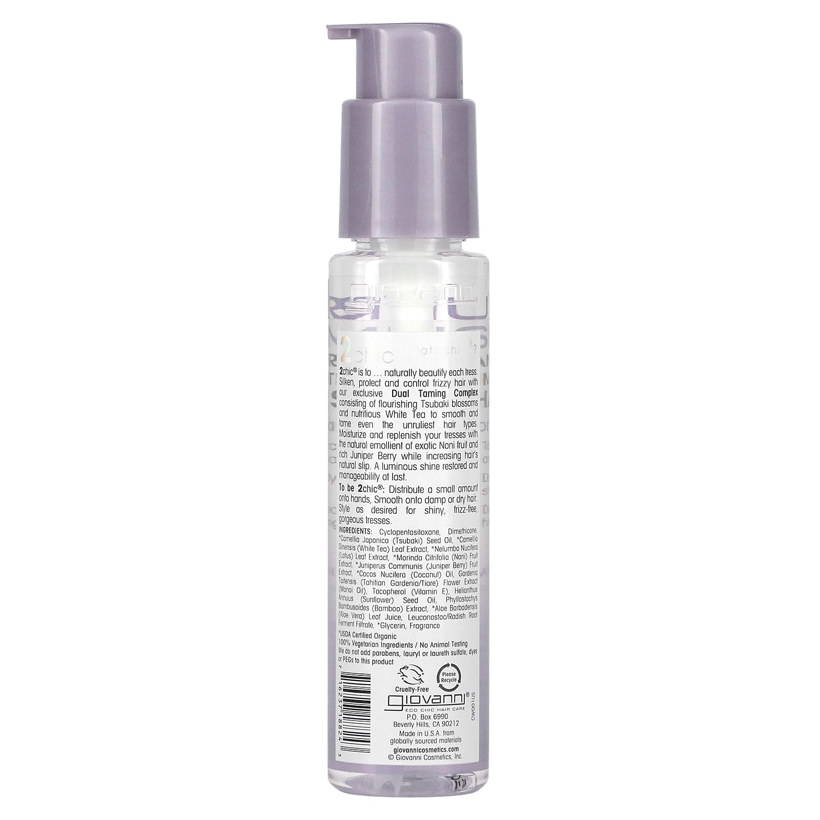 Giovanni, 2Chic, Ulra Shine Anti-Frizz Smoothing Hair Serum, Tsubaki +White Tea, 2.75 fl oz (81 ml)