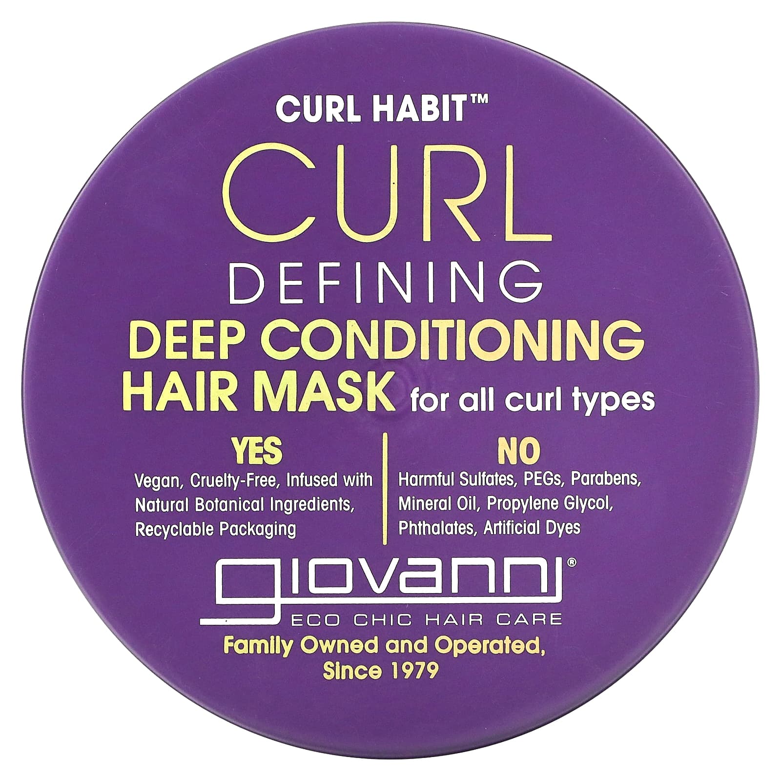 Giovanni, Curl Habit, маска для глубокого кондиционирования для определения локонов, для всех типов локонов, 295 мл (10 жидк. Унций)