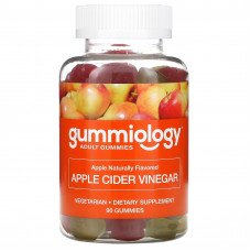 Gummiology, жевательные таблетки с яблочным уксусом, для взрослых, с натуральным яблочным вкусом, 90 вегетарианских жевательных таблеток