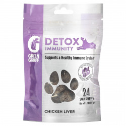 Green Gruff, Detox Immunity, куриная печень, 24 жевательные таблетки, 48 г (1,7 унции)