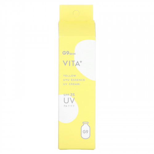 G9skin, Vita + UYU Essence UV Cream, солнцезащитный крем SPF 35 PA +++, желтый, 25 г