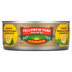 Genova, Желтоперый тунец в оливковом масле, с лимоном и прованскими травами, 142 г (5 унций)
